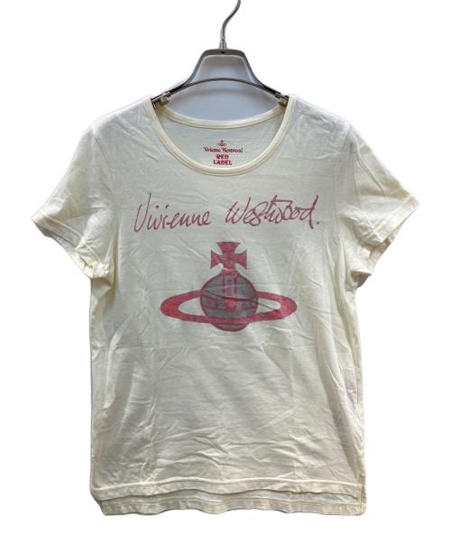 Vivienne Westwood RED LABEL（ヴィヴィアンウエストウッドレッドレーベル）Vivienne Westwood RED LABEL (ヴィヴィアンウエストウッドレッドレーベル) オーブプリントカットソー アイボリー サイズ:1の古着・服飾アイテム