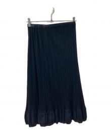 PLEATS PLEASE（プリーツプリーズ）の古着「切替プリーツスカート」｜ブラック