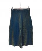 me ISSEY MIYAKEミーイッセイ ミヤケ）の古着「プリーツニットパンツ」｜ブラック×ブルー