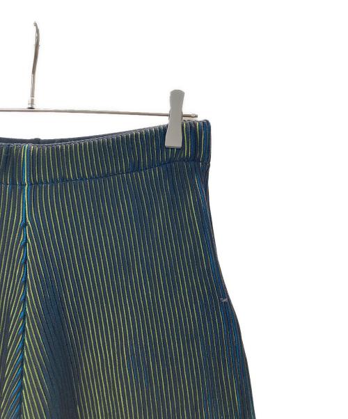 me ISSEY MIYAKE（ミーイッセイ ミヤケ）me ISSEY MIYAKE (ミーイッセイ ミヤケ) プリーツニットパンツ ブラック×ブルー サイズ:-の古着・服飾アイテム