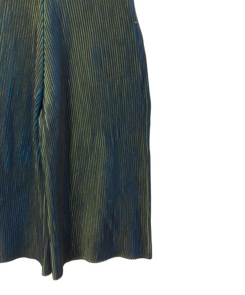 me ISSEY MIYAKE（ミーイッセイ ミヤケ）me ISSEY MIYAKE (ミーイッセイ ミヤケ) プリーツニットパンツ ブラック×ブルー サイズ:-の古着・服飾アイテム