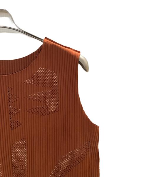 me ISSEY MIYAKE（ミーイッセイ ミヤケ）me ISSEY MIYAKE (ミーイッセイ ミヤケ) プリーツパンチングワンピース ブラウン サイズ:-の古着・服飾アイテム