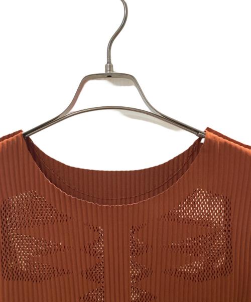 me ISSEY MIYAKE（ミーイッセイ ミヤケ）me ISSEY MIYAKE (ミーイッセイ ミヤケ) プリーツパンチングワンピース ブラウン サイズ:-の古着・服飾アイテム