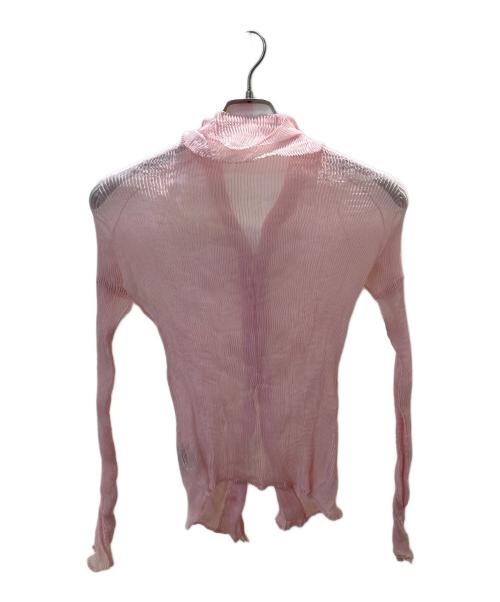 ISSEY MIYAKE FETE（イッセイミヤケフェット）ISSEY MIYAKE FETE (イッセイミヤケフェット) プリーツシアーシャツ ピンク サイズ:2の古着・服飾アイテム