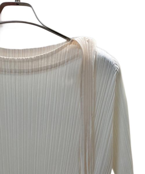 PLEATS PLEASE（プリーツプリーズ）PLEATS PLEASE (プリーツプリーズ) フリンジデザインプリーツブラウス ホワイト サイズ:4の古着・服飾アイテム