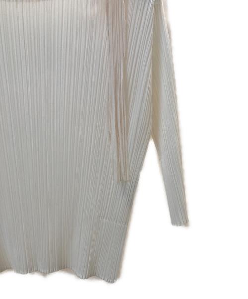 PLEATS PLEASE（プリーツプリーズ）PLEATS PLEASE (プリーツプリーズ) フリンジデザインプリーツブラウス ホワイト サイズ:4の古着・服飾アイテム