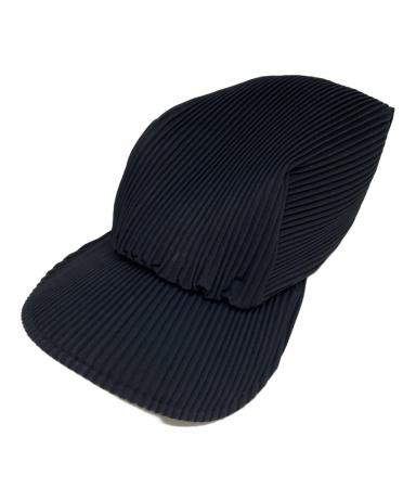 PLEATS PLEASE ブラックキャップ 中古・古着通販】PLEATS PLEASE (プリーツプリーズ) プリーツキャップ