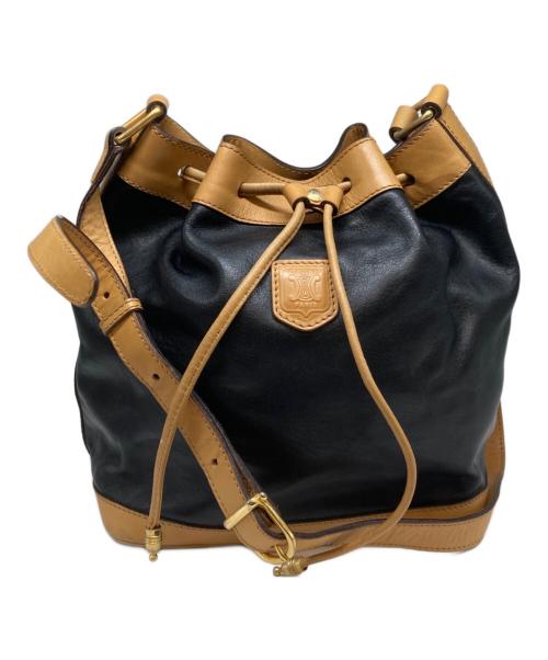 CELINE（セリーヌ）CELINE (セリーヌ) 巾着ショルダーバッグ ブラックの古着・服飾アイテム