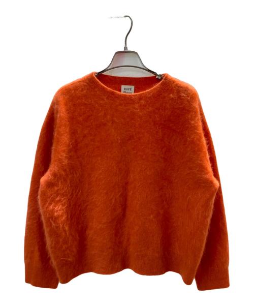 ROPE（ロペ）ROPE (ロペ) カシミヤ100％ クルーネックファーニット オレンジ サイズ:Fの古着・服飾アイテム