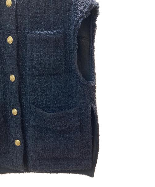 ROPE（ロペ）ROPE (ロペ) ニットツイードジレ ブラック サイズ:38の古着・服飾アイテム