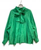ROPEロペ）の古着「前後2WAY袖ボリュームボウタイ付きブラウス」｜グリーン