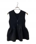 SALONサロン）の古着「リブフレアーペプラムプルオーバー 2」｜ブラック