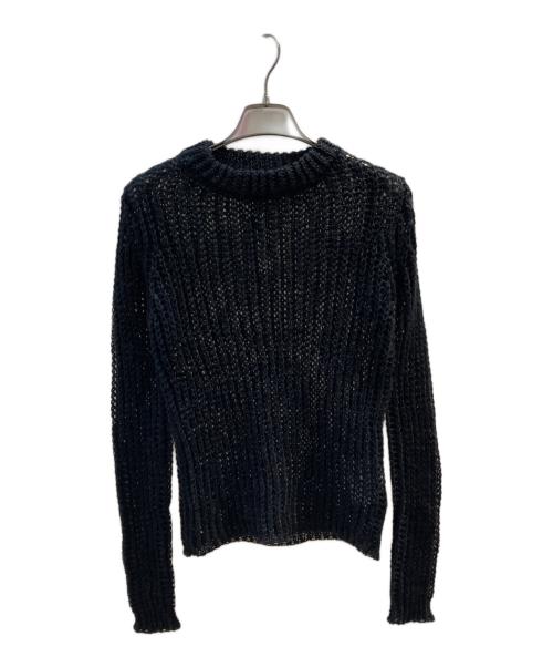 muller of yoshiokubo（ミュラーオブヨシオクボ）muller of yoshiokubo (ミュラーオブヨシオクボ) リネンローゲージニットプルオーバー ブラック サイズ:36 未使用品の古着・服飾アイテム