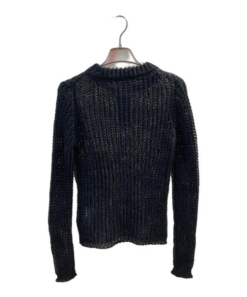 muller of yoshiokubo（ミュラーオブヨシオクボ）muller of yoshiokubo (ミュラーオブヨシオクボ) リネンローゲージニットプルオーバー ブラック サイズ:36 未使用品の古着・服飾アイテム