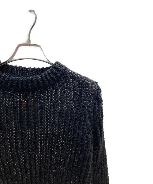 muller of yoshiokubo（ミュラーオブヨシオクボ）muller of yoshiokubo (ミュラーオブヨシオクボ) リネンローゲージニットプルオーバー ブラック サイズ:36 未使用品の古着・服飾アイテム