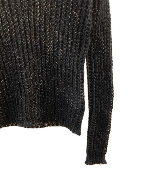 muller of yoshiokubo（ミュラーオブヨシオクボ）muller of yoshiokubo (ミュラーオブヨシオクボ) リネンローゲージニットプルオーバー ブラック サイズ:36 未使用品の古着・服飾アイテム