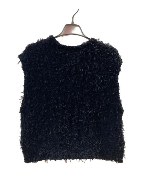 Droite lautreamont（ドロワットロートレアモン）Droite Lautreamont (ドロワットロートレアモン) チュールMIXツイードジレ ブラック サイズ:2の古着・服飾アイテム