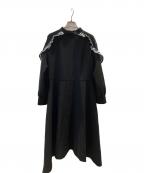 BORDERS at BALCONYボーダーズアットバルコニー）の古着「ボーダーフリルワンピース」｜ブラック
