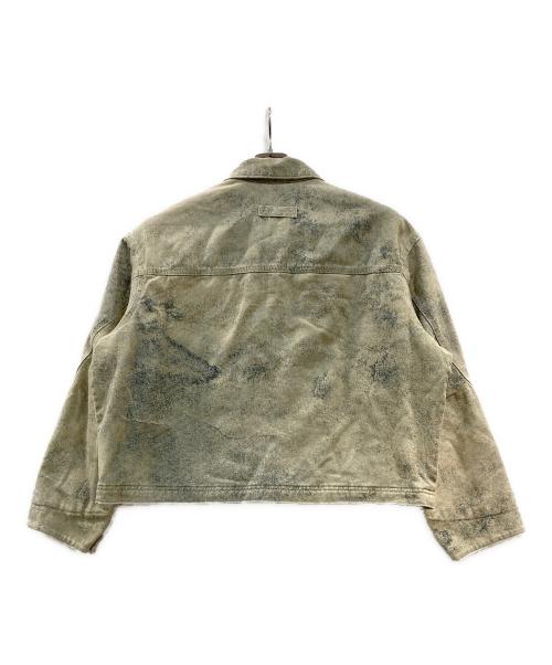 ZARA（ザラ）ZARA (ザラ) アブストラクトプリント柄ボクシーフィットジャケット ベージュ サイズ:Sの古着・服飾アイテム