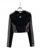 darichダーリッチ）の古着「レースドッキングラインクロップドトップス」｜ブラック