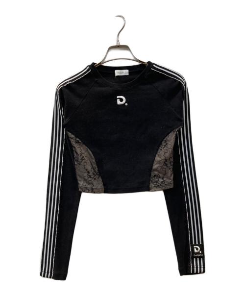 darich（ダーリッチ）Darich (ダーリッチ) レースドッキングラインクロップドトップス ブラック サイズ:Freeの古着・服飾アイテム