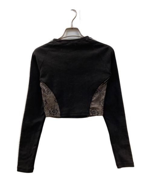 darich（ダーリッチ）Darich (ダーリッチ) レースドッキングラインクロップドトップス ブラック サイズ:Freeの古着・服飾アイテム