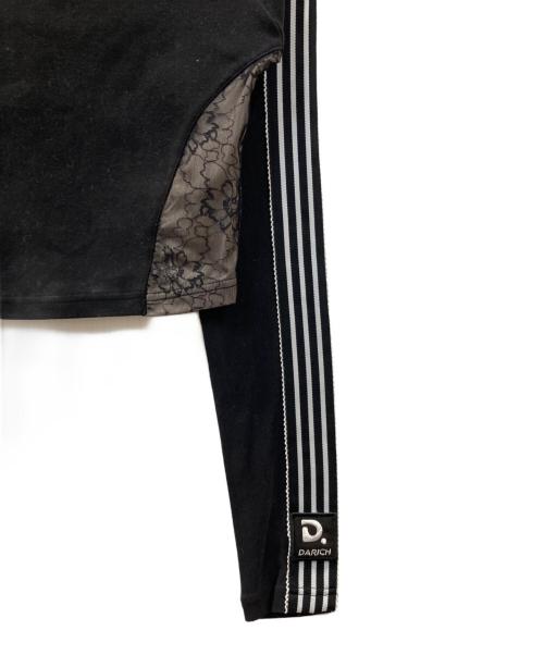 darich（ダーリッチ）Darich (ダーリッチ) レースドッキングラインクロップドトップス ブラック サイズ:Freeの古着・服飾アイテム