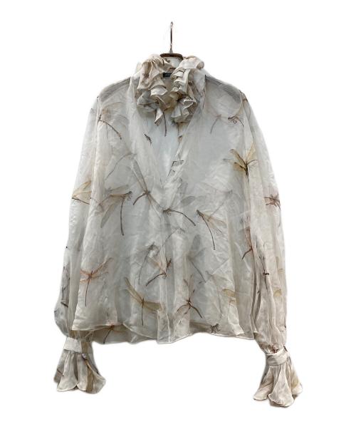 ALEXANDER McQUEEN（アレキサンダーマックイーン）ALEXANDER McQUEEN (アレキサンダーマックイーン) シアーブラウス ベージュ サイズ:ーの古着・服飾アイテム