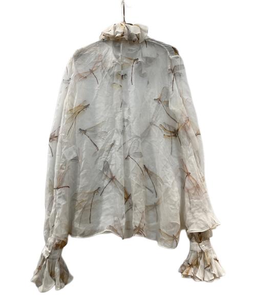 ALEXANDER McQUEEN（アレキサンダーマックイーン）ALEXANDER McQUEEN (アレキサンダーマックイーン) シアーブラウス ベージュ サイズ:ーの古着・服飾アイテム