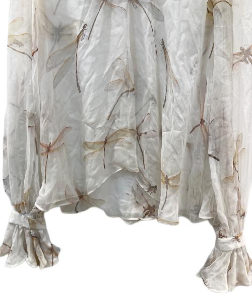 ALEXANDER McQUEEN（アレキサンダーマックイーン）ALEXANDER McQUEEN (アレキサンダーマックイーン) シアーブラウス ベージュ サイズ:ーの古着・服飾アイテム