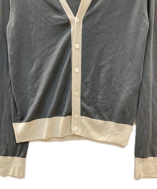 PRADA（プラダ）PRADA (プラダ) ウールバイカラーカーディガン グレー サイズ:44の古着・服飾アイテム