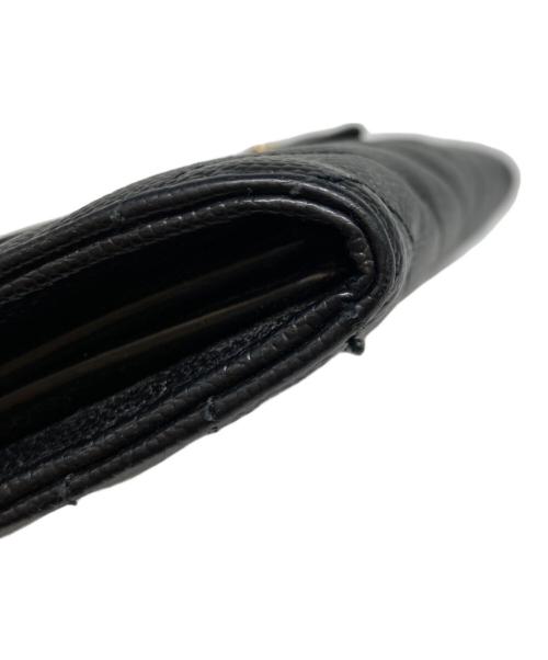 Yves Saint Laurent（イヴサンローラン）Yves Saint Laurent (イヴサンローラン) キャビアスキンアコーディオンウォレット ブラックの古着・服飾アイテム