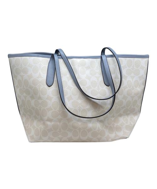 COACH（コーチ）COACH (コーチ) トートバッグ ベージュ×ブルーの古着・服飾アイテム