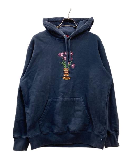 SUPREME（シュプリーム）Supreme (シュプリーム) Flowers Hooded Sweatshirt ネイビー サイズ:Mの古着・服飾アイテム