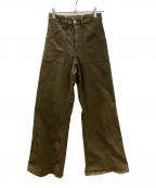 GOOD GRIEF!グッドグリーフ）の古着「ワイドレッグ ベイカーパンツ」｜オリーブ