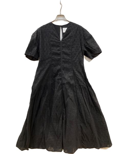 mala KALANCHOE（マーラ カランコエ）mala KALANCHOE (マーラ カランコエ) Sheer Jacquard V Neck Dress ブラック サイズ:Sの古着・服飾アイテム