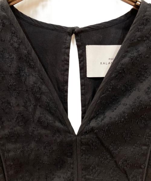 mala KALANCHOE（マーラ カランコエ）mala KALANCHOE (マーラ カランコエ) Sheer Jacquard V Neck Dress ブラック サイズ:Sの古着・服飾アイテム