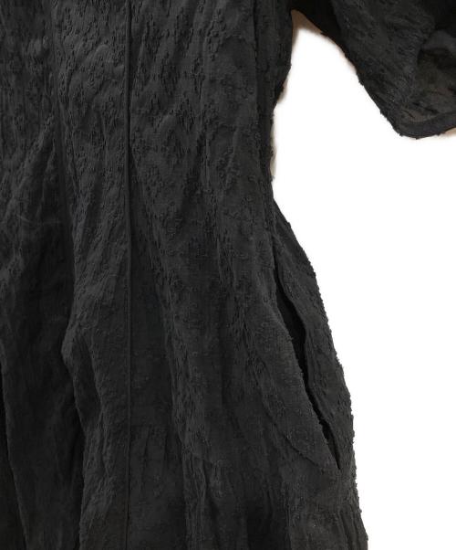 mala KALANCHOE（マーラ カランコエ）mala KALANCHOE (マーラ カランコエ) Sheer Jacquard V Neck Dress ブラック サイズ:Sの古着・服飾アイテム