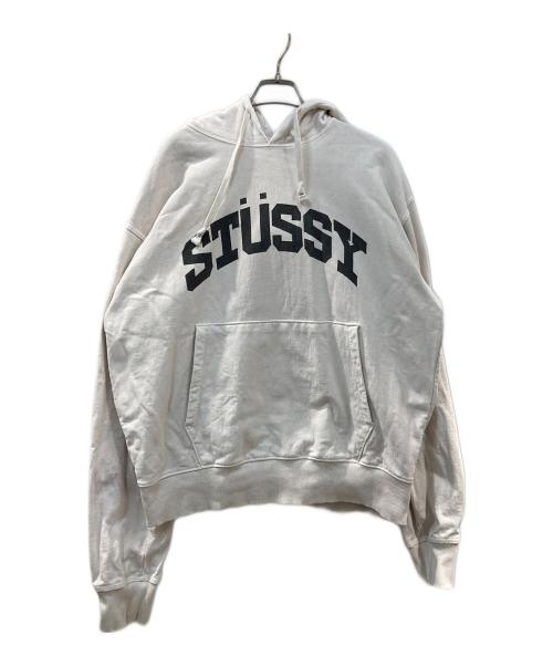 stussy（ステューシー）stussy (ステューシー) block sport pigment hoodie ホワイト サイズ:Lの古着・服飾アイテム