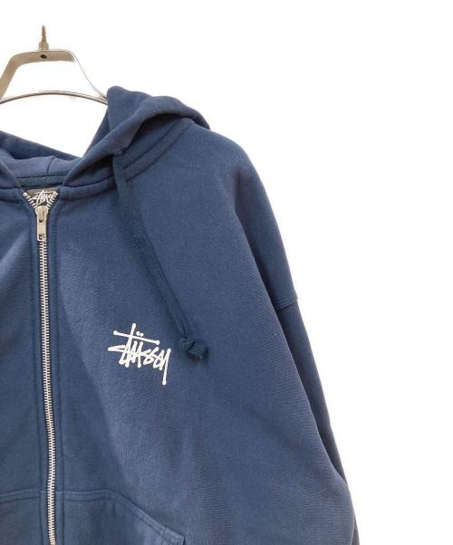 stussy（ステューシー）stussy (ステューシー) BASIC STUSSY ZIP HOODIE ネイビー サイズ:Lの古着・服飾アイテム