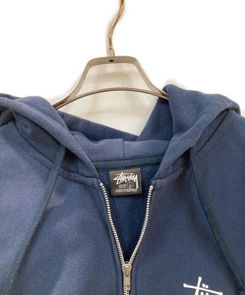 stussy（ステューシー）stussy (ステューシー) BASIC STUSSY ZIP HOODIE ネイビー サイズ:Lの古着・服飾アイテム
