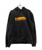 stussyステューシー）の古着「プルオーバーパーカー」｜ブラック