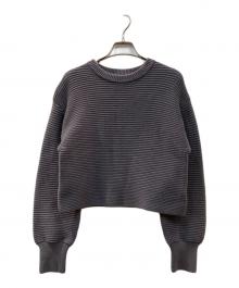 UNITED ARROWS（ユナイテッドアローズ）の古着「ガーター クルー ニット」｜グレー