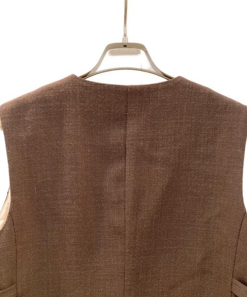 YORI（ヨリ）yori (ヨリ) リネンライクショートジレ ブラウン サイズ:36の古着・服飾アイテム