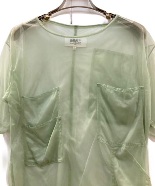 MM6 Maison Margiela（エムエムシックスメゾンマルジェラ）MM6 Maison Margiela (エムエムシックスメゾンマルジェラ) シアーポケットカットソー グリーン サイズ:XSの古着・服飾アイテム