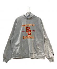 Champion REVERSE WEAVE（チャンピオン リバース ウィーブ）の古着「00's プレミアムリバースウィーブ ロゴパーカー」｜グレー