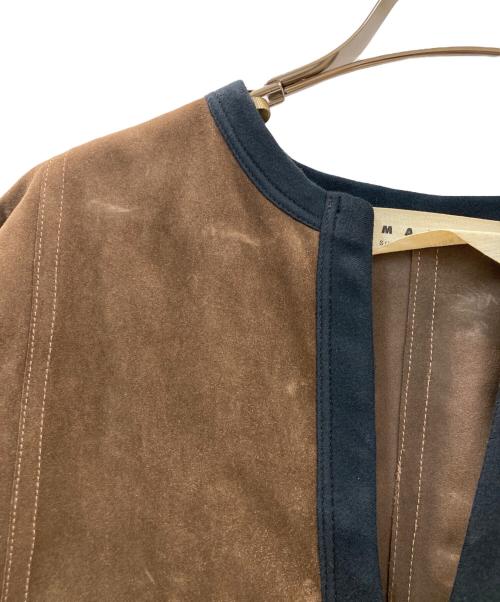 MARNI（マルニ）MARNI (マルニ) パイピングスウェードジャケット ブラウン サイズ:38の古着・服飾アイテム