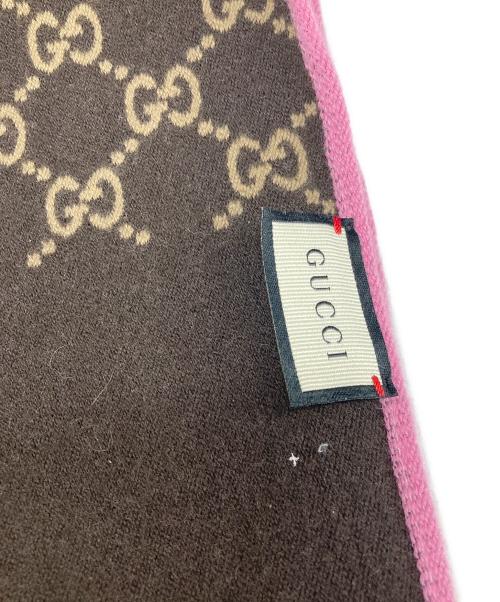 GUCCI（グッチ）GUCCI (グッチ) GG ジャガードマフラー ピンクの古着・服飾アイテム