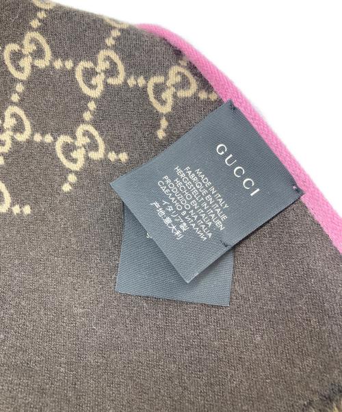 GUCCI（グッチ）GUCCI (グッチ) GG ジャガードマフラー ピンクの古着・服飾アイテム