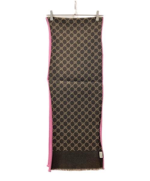 GUCCI（グッチ）GUCCI (グッチ) GG ジャガードマフラー ピンクの古着・服飾アイテム